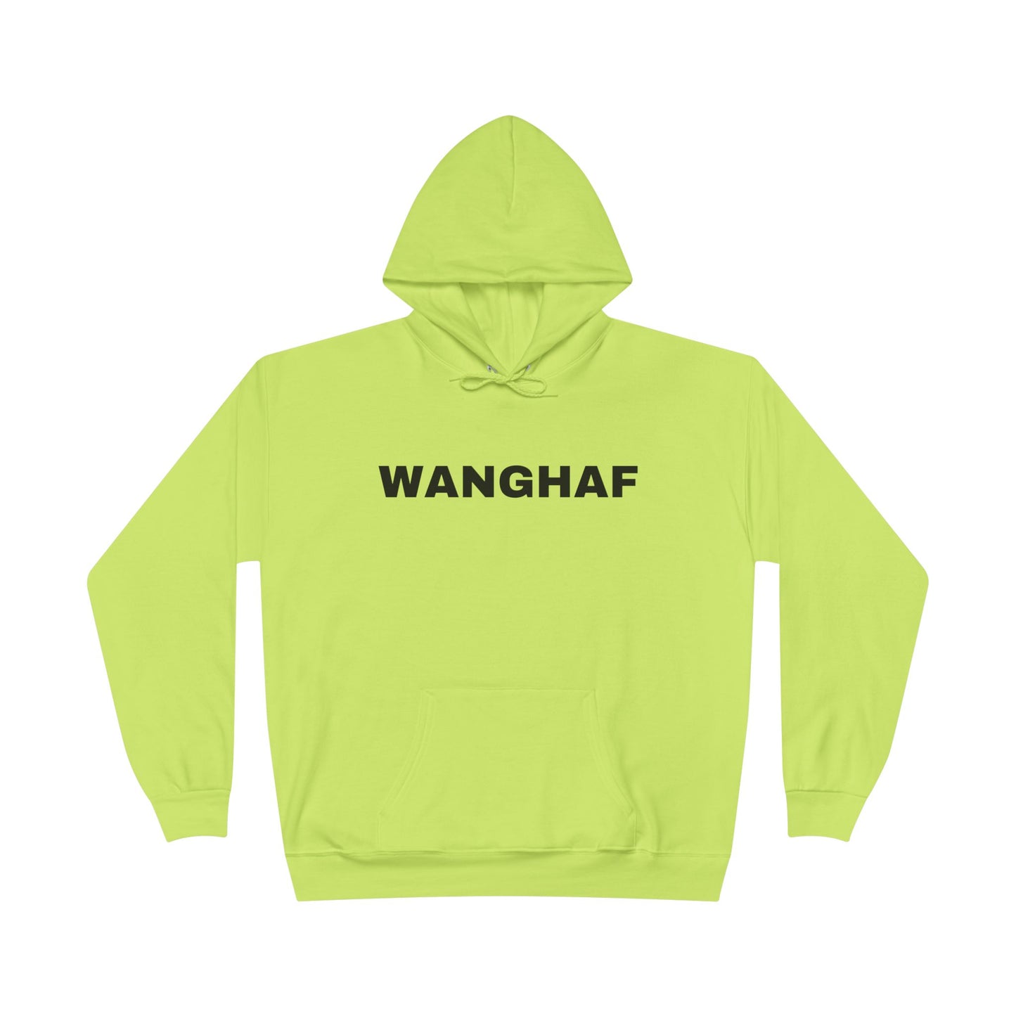 WANGHAF Graphic Hoodie — Bold Text Pullover Sweatshirt